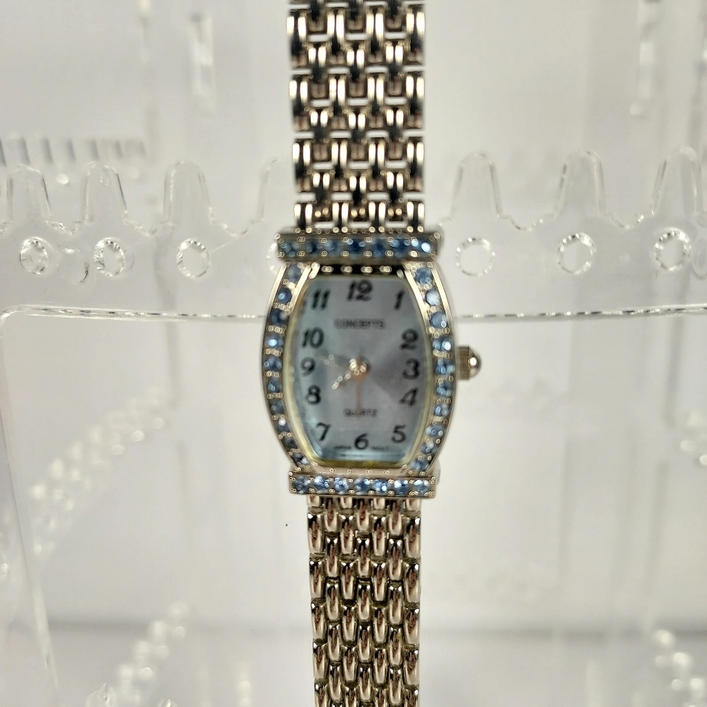Concepts Sliver Tone Women's Watch Rhinestones Aurora Borealis Needs New Battery